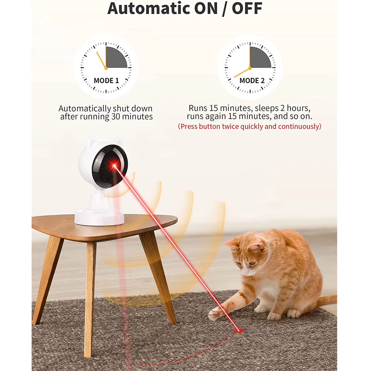 Automatic Cat Laser Toy, Interactive for Indoor Cats
