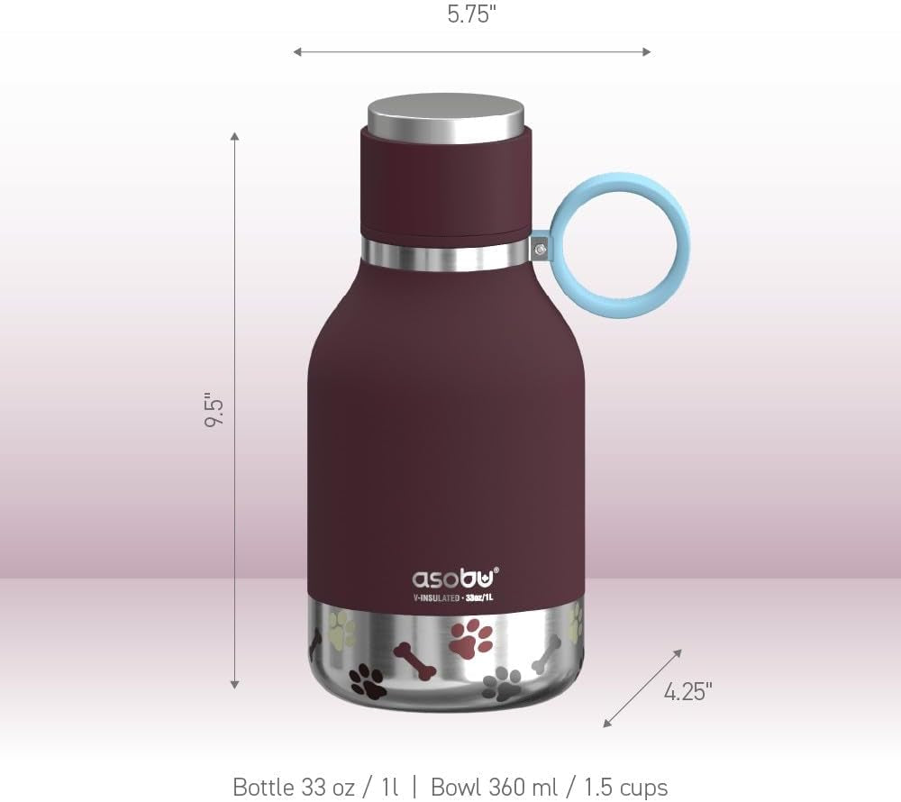 Buddy Bottle, Insulated Water Bottle W/ Dog Bowl