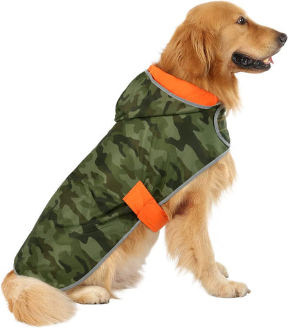 Reversible Hooded Dog Raincoat Slicker Poncho