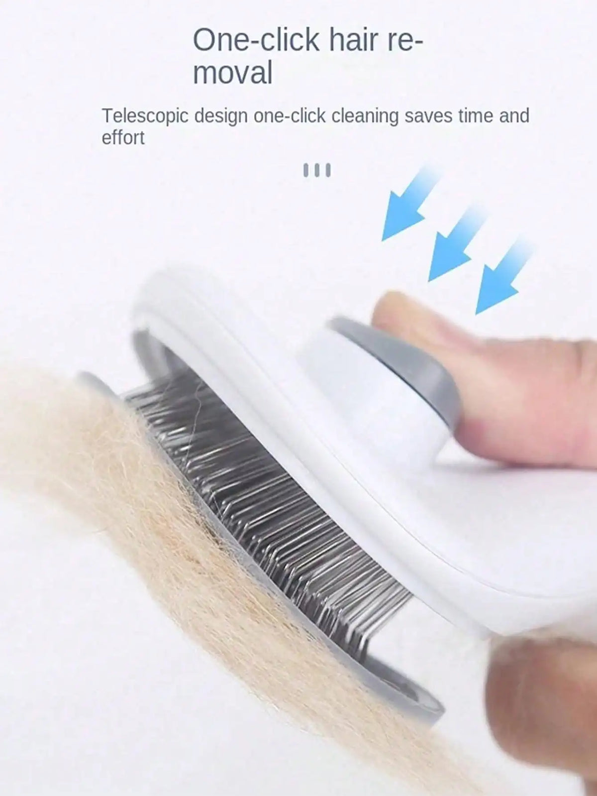 1Pc Dog Brush, Cat Brush, Flea Comb, Automatic Cleaning Brush, Pet Grooming Brush, Pet Massage Brush, Shedding Grooming Brush