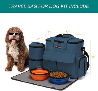 Dog & Cat Travel Bag, Airline Approved Tote W/ Bowls