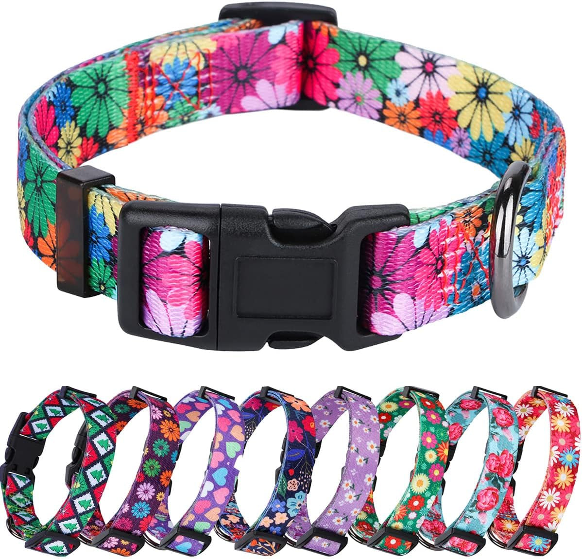 Floral Pattern Dog Collar