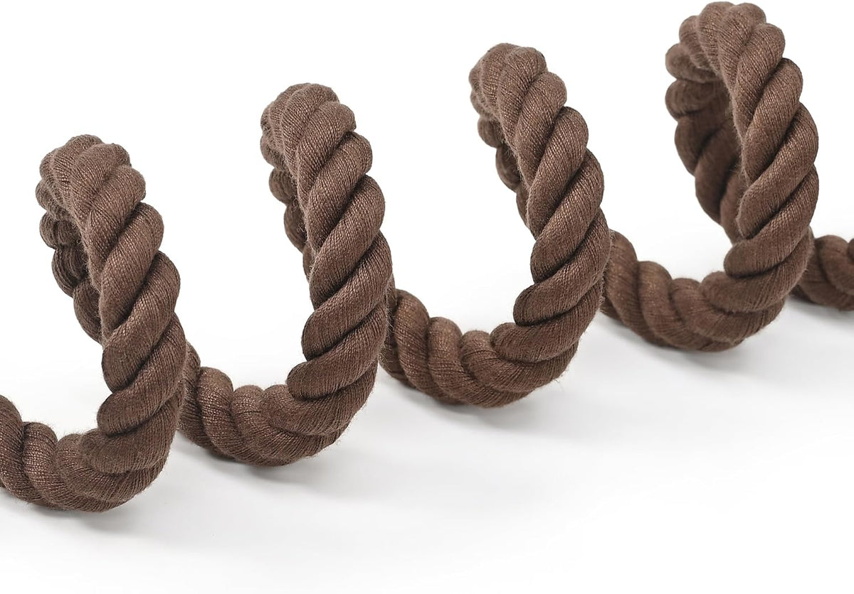 Braided Cotton Rope Dog Leash W/ Leather Tip