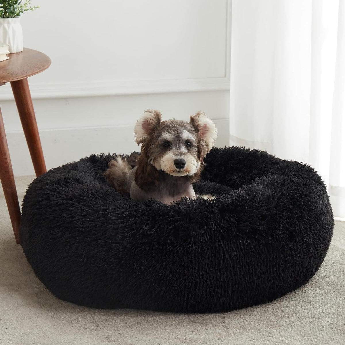 Calming Dog & Cat Bed, Anti-Anxiety Donut Cuddler Plush