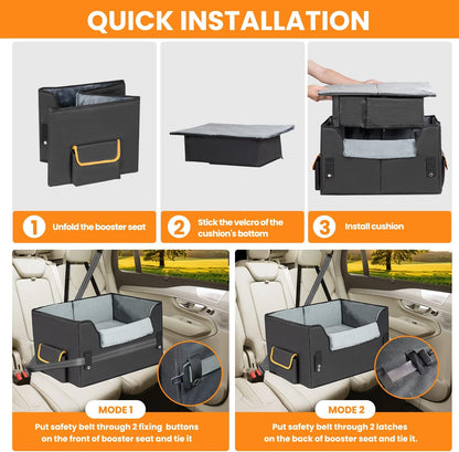 Dog Car Seat for Small Dogs, Elevated Booster Seat Carrier