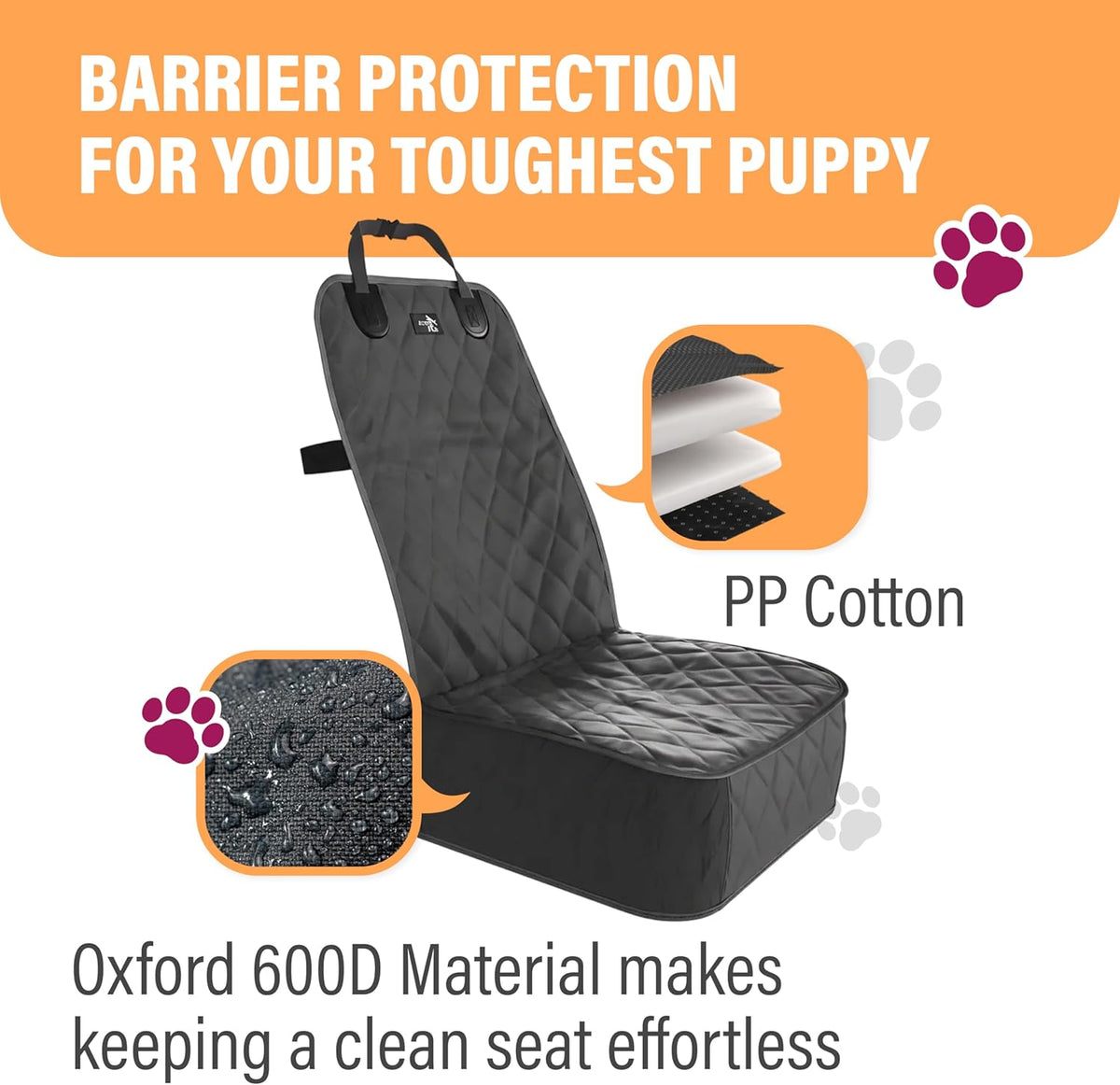 Dog Car Seat Cover, Waterproof Front Seat Protector