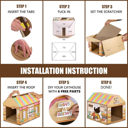 Cardboard Cat House "Burger Shop"