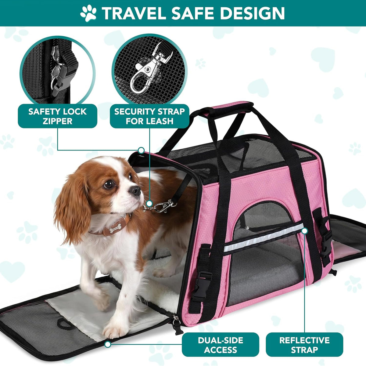 Airline Approved Pet Carrier, Sherpa Bed, Mesh Vent