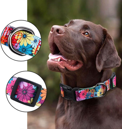 Floral Pattern Dog Collar