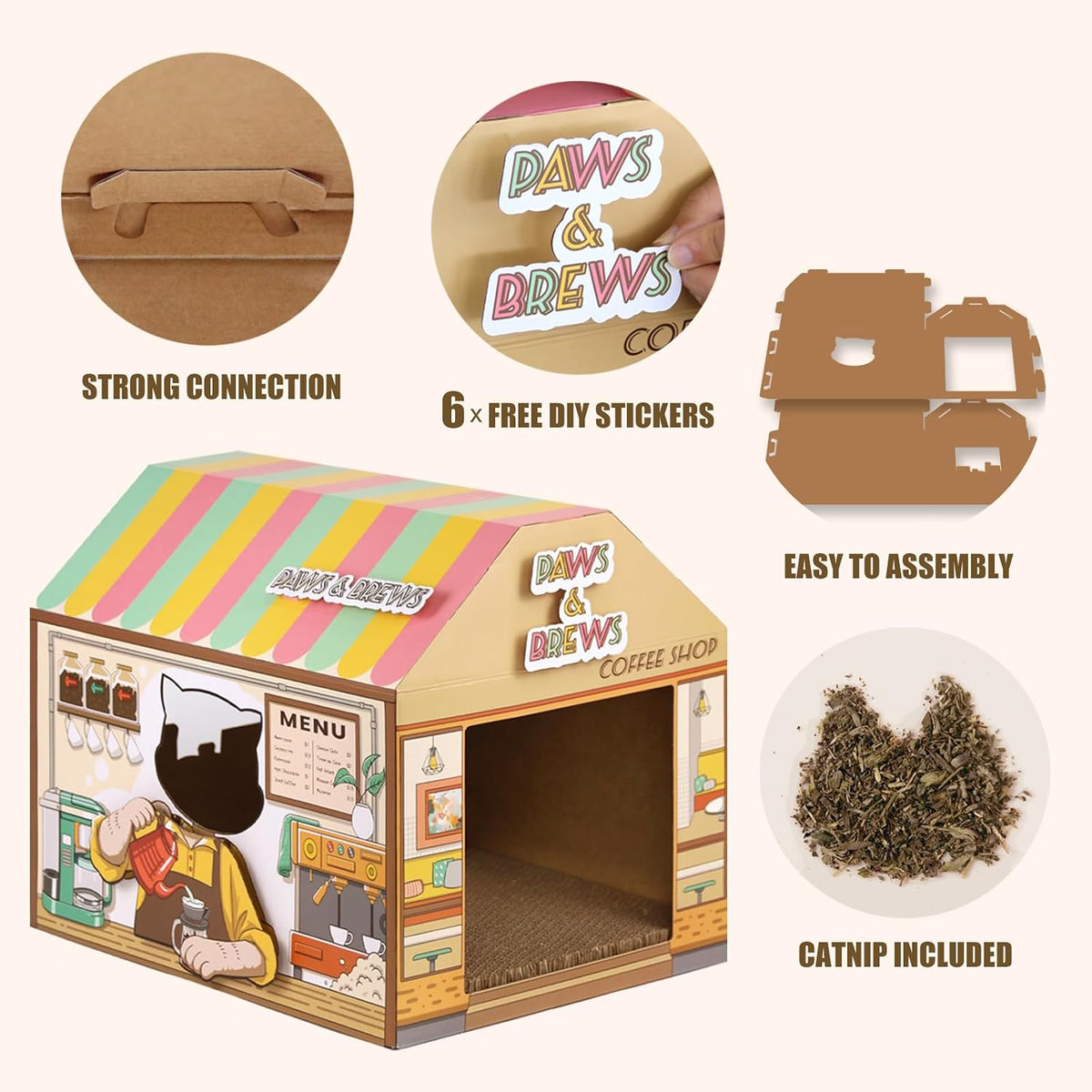 Cardboard Cat House "Burger Shop"